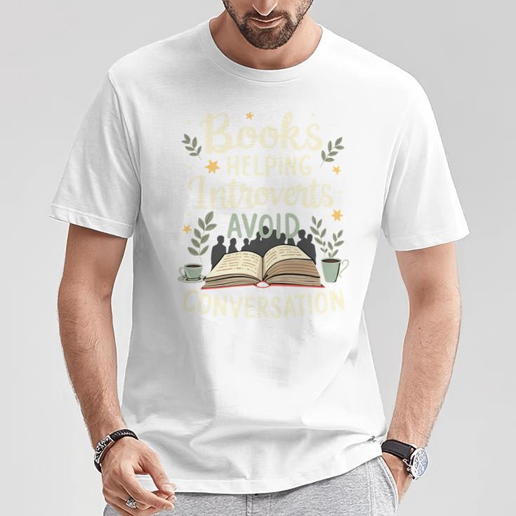 Books Helping Introverts Avoid Conversation Introvert T-Shirt Unique Gifts
