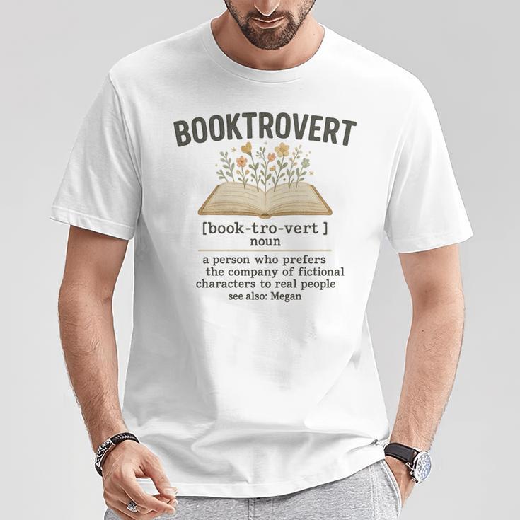 Booktrovert Definition Aesthetic Book Lovers Men Women Kids T-Shirt Unique Gifts