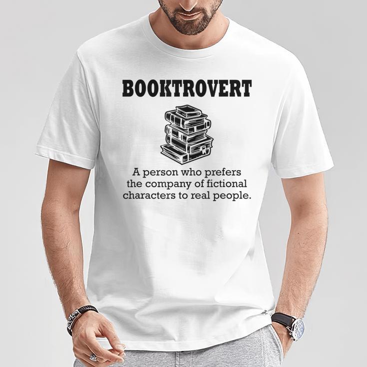 Booktrovert Definition Book Lover Bookworm Bookish Reading T-Shirt Unique Gifts