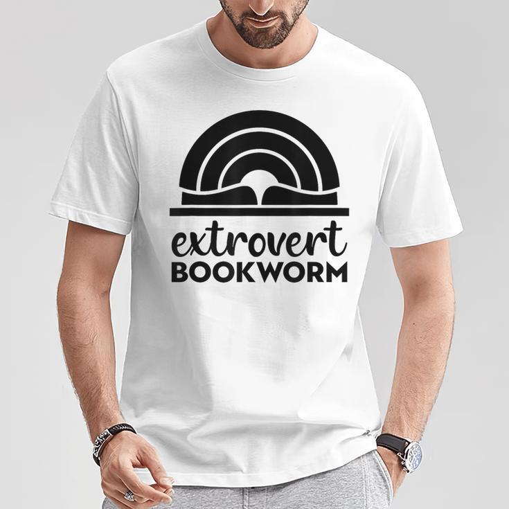 Bookworm Extrovert Fun Book Lovers Reading T-Shirt Unique Gifts