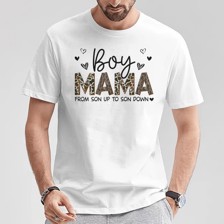 Boy Mama From Son Up To Son Down Camo Happy Mom T-Shirt Unique Gifts