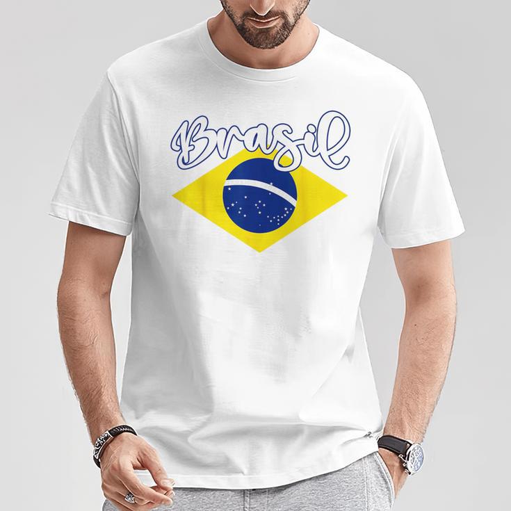 Brazilian Flag Colors National Brazil Brasil Tシャツ 面白い贈り物