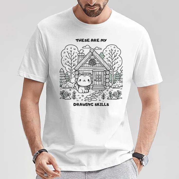 Cat Colouring Book Drawing Painting Art T-Shirt Unique Gifts
