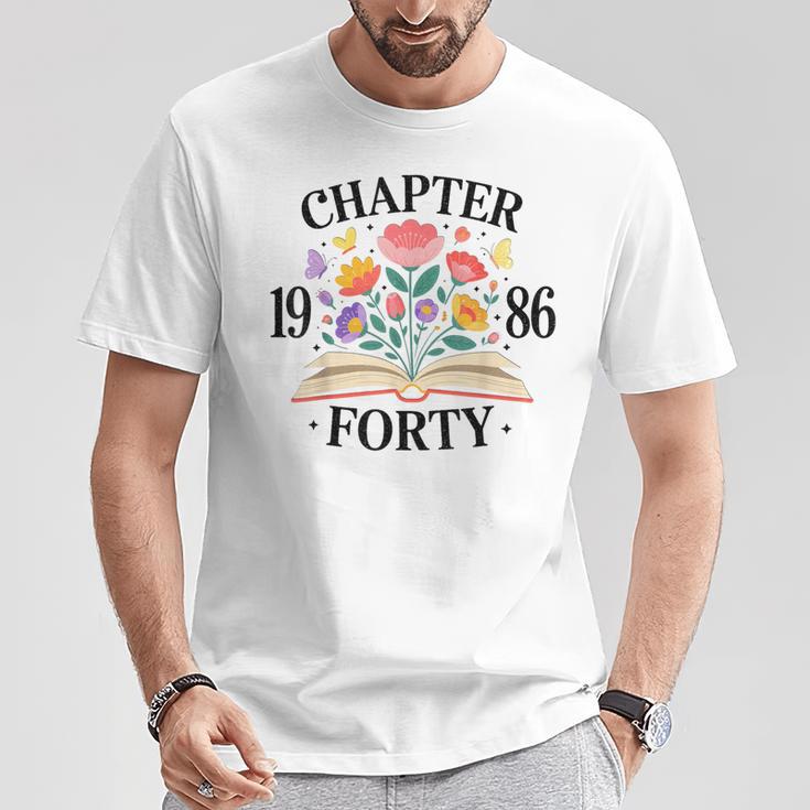 Chapter Forty 1986 40th Birthday Wildflower Book Lover T-Shirt Unique Gifts