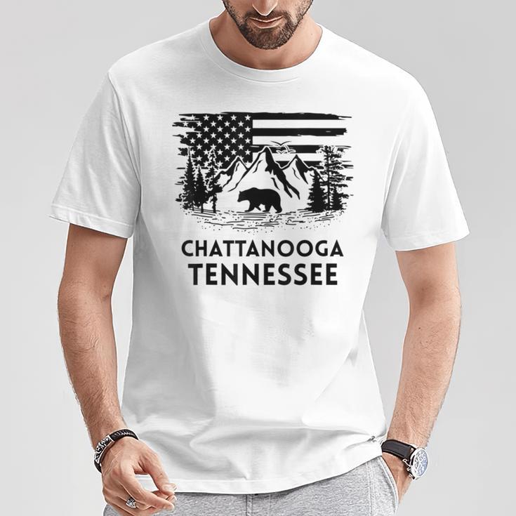 Chattanooga テネシーベア アメリカ国旗 南部 Tシャツ 面白い贈り物