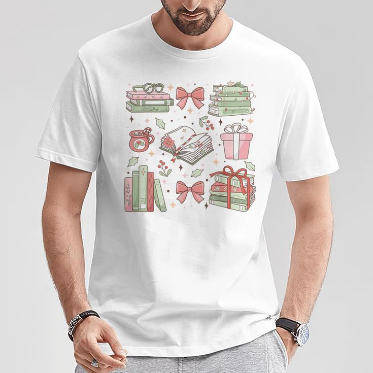 Christmas Book Lover Reading Reader Men Women Kids Xmas T-Shirt Unique Gifts