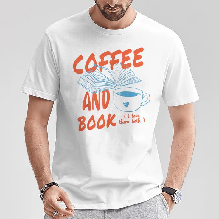 Coffee And Books I Love Them Both Vintage Retro Book Lover T-Shirt Unique Gifts