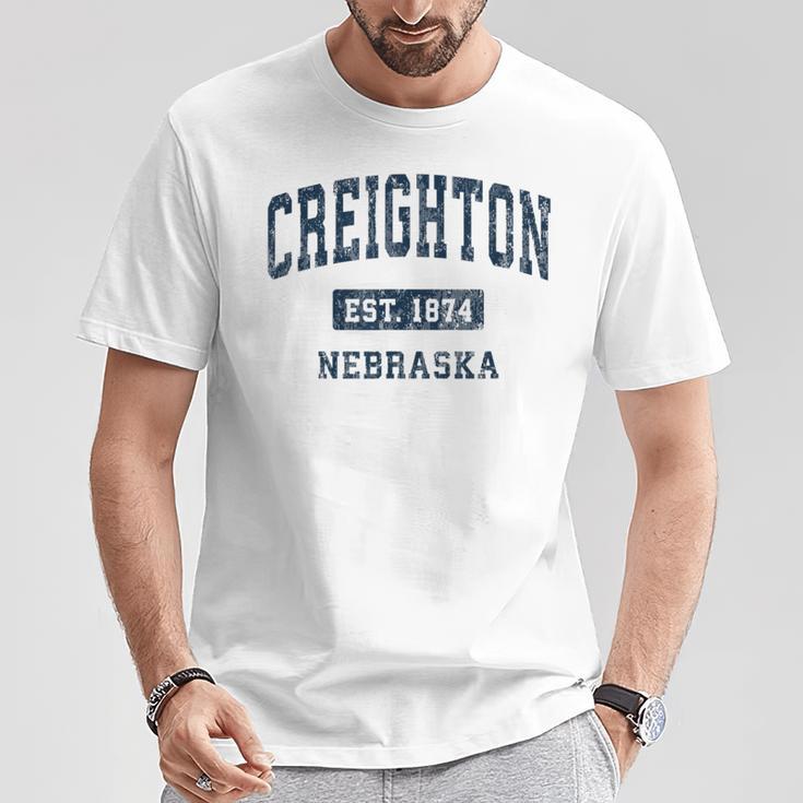 Creighton ネブラスカne ビンテージアスレチックスポーツデザイン Tシャツ 面白い贈り物
