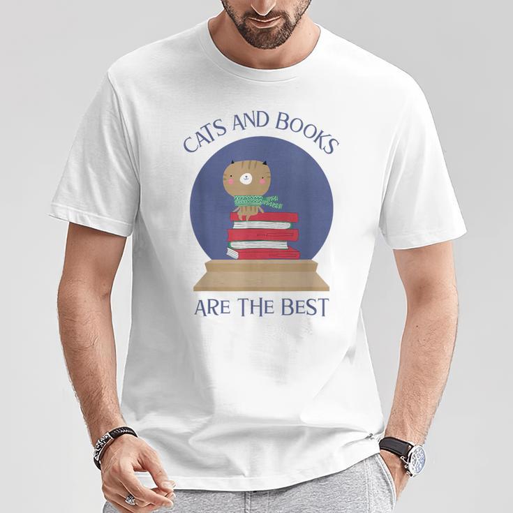 Cute CATS AND BOOKS ARE THE BEST SNOW GLOBE T-Shirt Unique Gifts Cute CATS AND BOOKS ARE THE BEST SNOW GLOBE T-Shirt Unique Gifts
