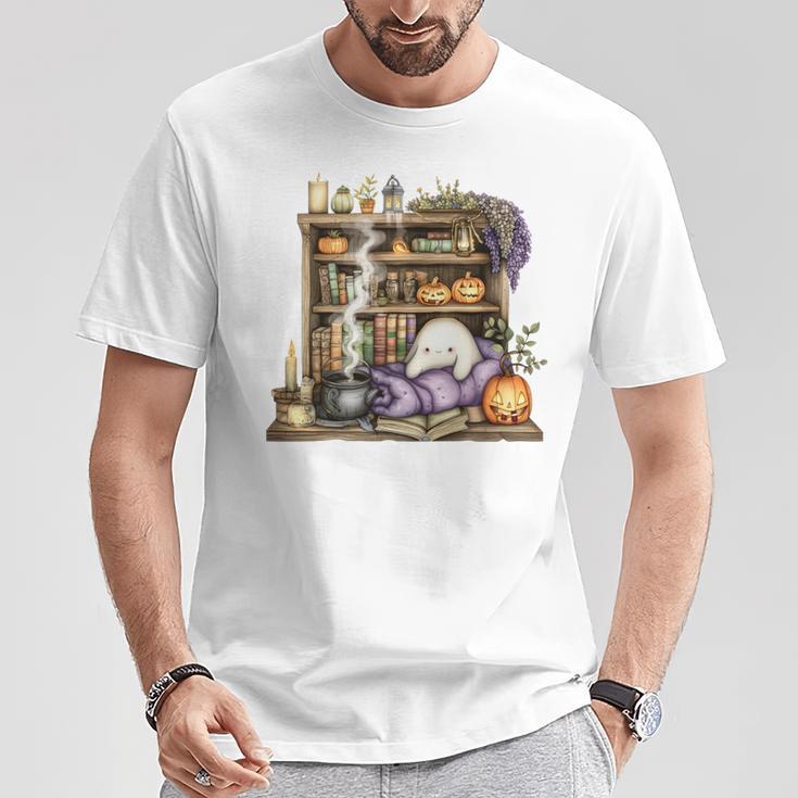 Cute Halloween Bookshelf Premium Tri-Blend T-Shirt Unique Gifts