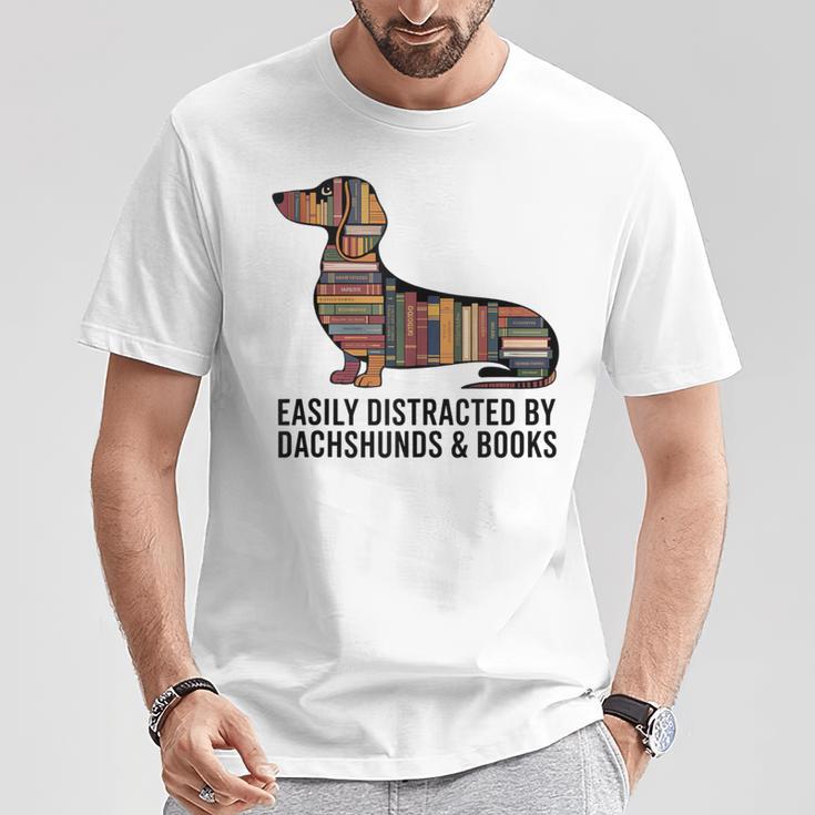 Dachshund Dog Dachshund Decor Books Nerds Dachshund T-Shirt Unique Gifts