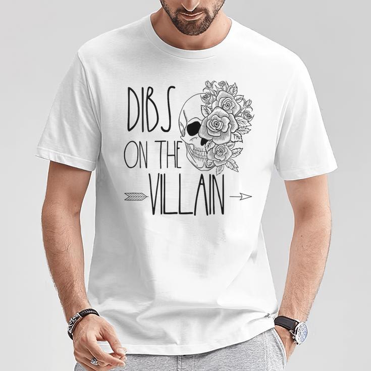Dibs On The Villain Dark Romance Reader Romantasy Book Lover T-Shirt Unique Gifts
