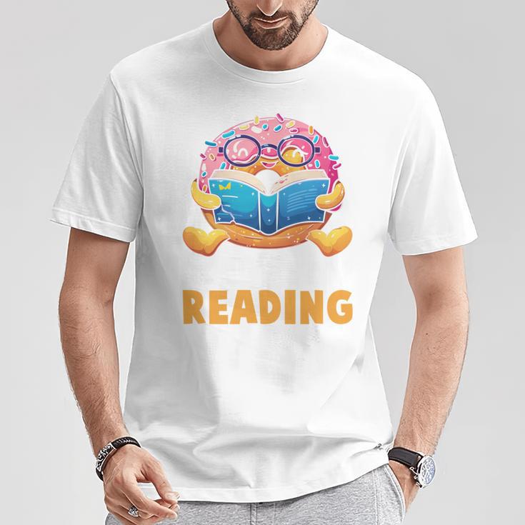 Donut Stop Reading Cute Book Reader Bookworm Donut Day T-Shirt Unique Gifts