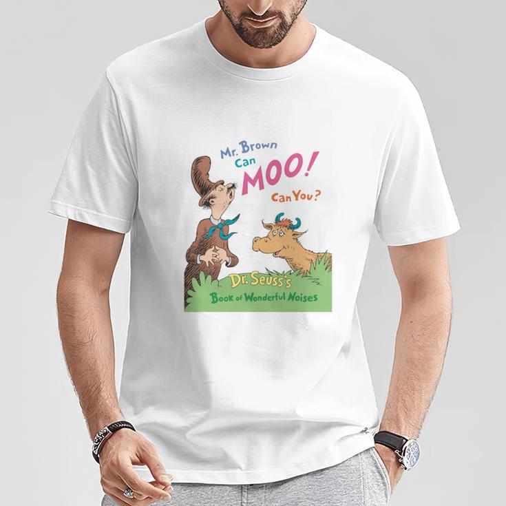 Dr Seuss Mr Brown Can Moo Book Cover T-Shirt Unique Gifts