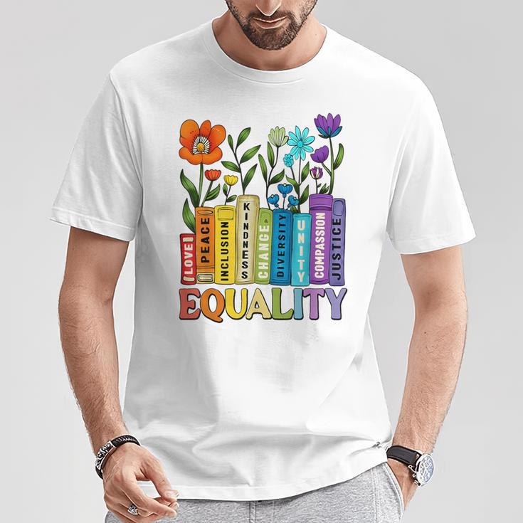 Equality Books Wildflower Rainbow LGBT Lesbian Gay Pride T-Shirt Unique Gifts Equality Books Wildflower Rainbow LGBT Lesbian Gay Pride T-Shirt Unique Gifts