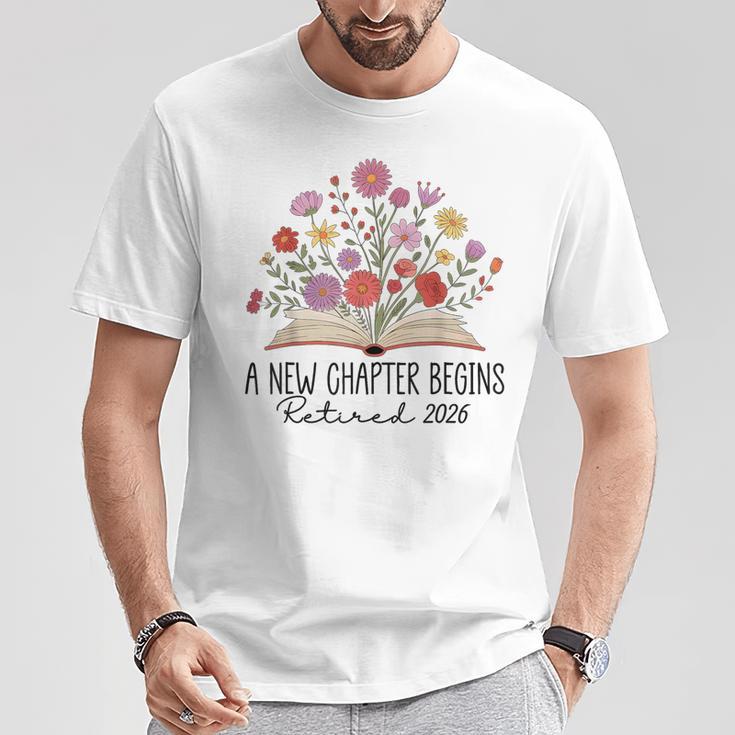 Floral Book A New Chapter Begins Retired 2026 Retirement T-Shirt Unique Gifts Floral Book A New Chapter Begins Retired 2026 Retirement T-Shirt Unique Gifts