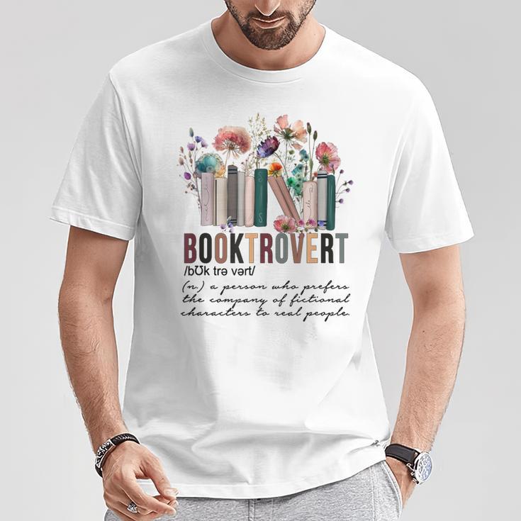Floral Booktrovert Wildflowers Bookworm Reading Book Lovers T-Shirt Unique Gifts