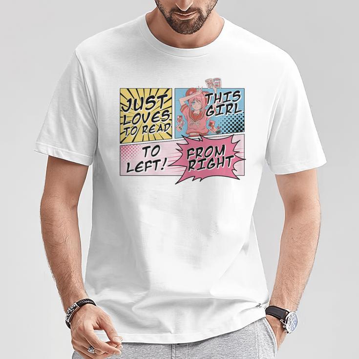 This Girl Reads Right To Left Comic Books Anime And Manga T-Shirt Unique Gifts