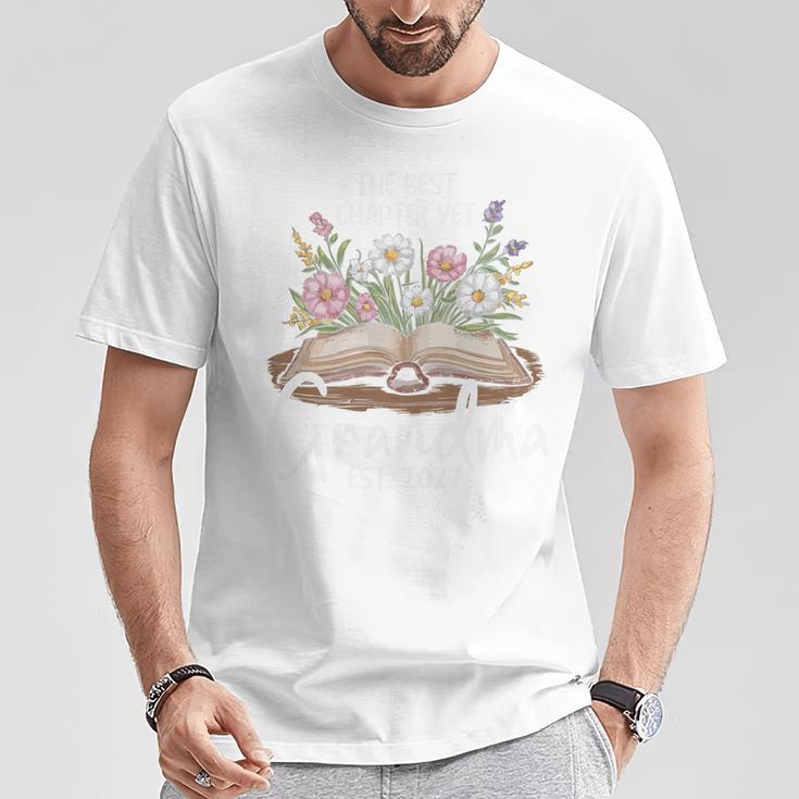 Grandma Est 2027 Best Chapter Yet Floral Book Premium Tri-Blend T-Shirt Unique Gifts