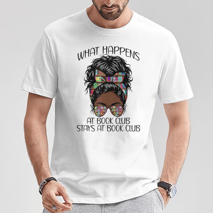 What Happens At Book Club Stays At Book Club Black Women T-Shirt Unique Gifts