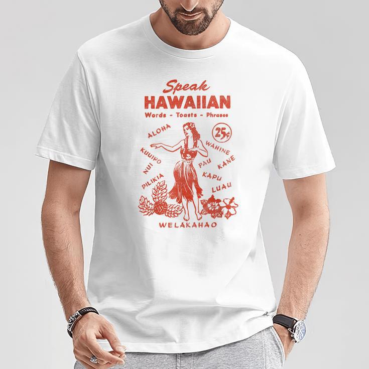 Hawaii Phrasebook 50s Tiki Style T-Shirt Unique Gifts