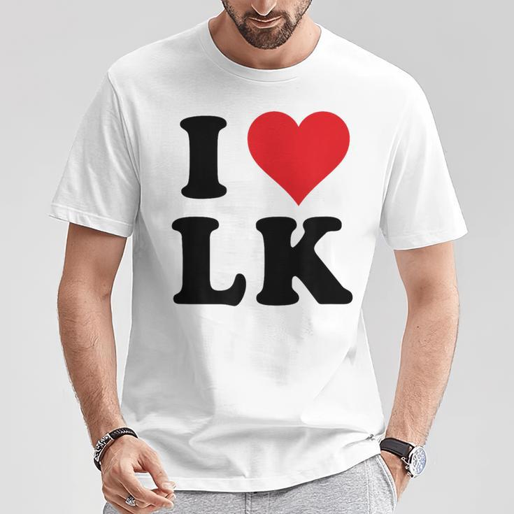I Heart Lk Initials I Love LK First And Last Name L K Tシャツ 面白い贈り物
