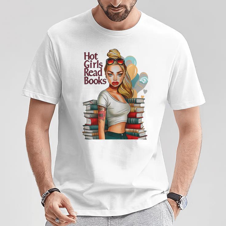 Hot Girls Read BooksSpicy Bookish Girl Dark Romance Reader T-Shirt Unique Gifts