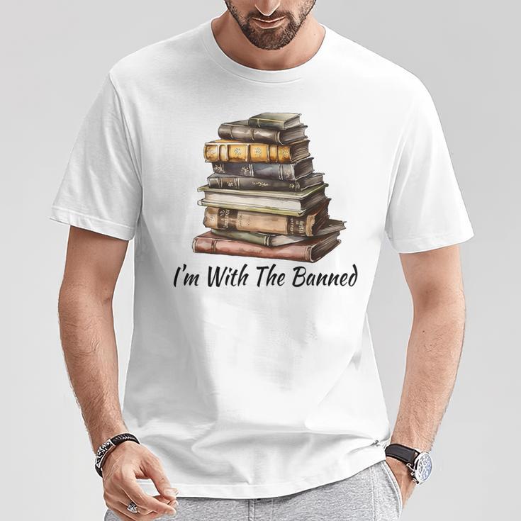 I'm With The Banned Books Reading Addict Book Lover T-Shirt Unique Gifts