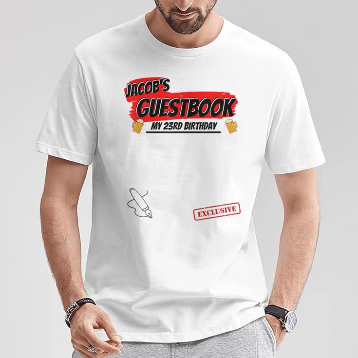 Jacob 23rd Birthday Guest Book Idea T-Shirt Unique Gifts