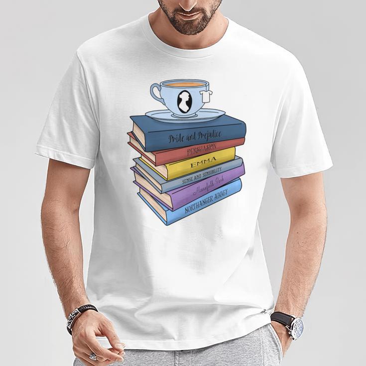Jane Austen Books And Tea T-Shirt Unique Gifts