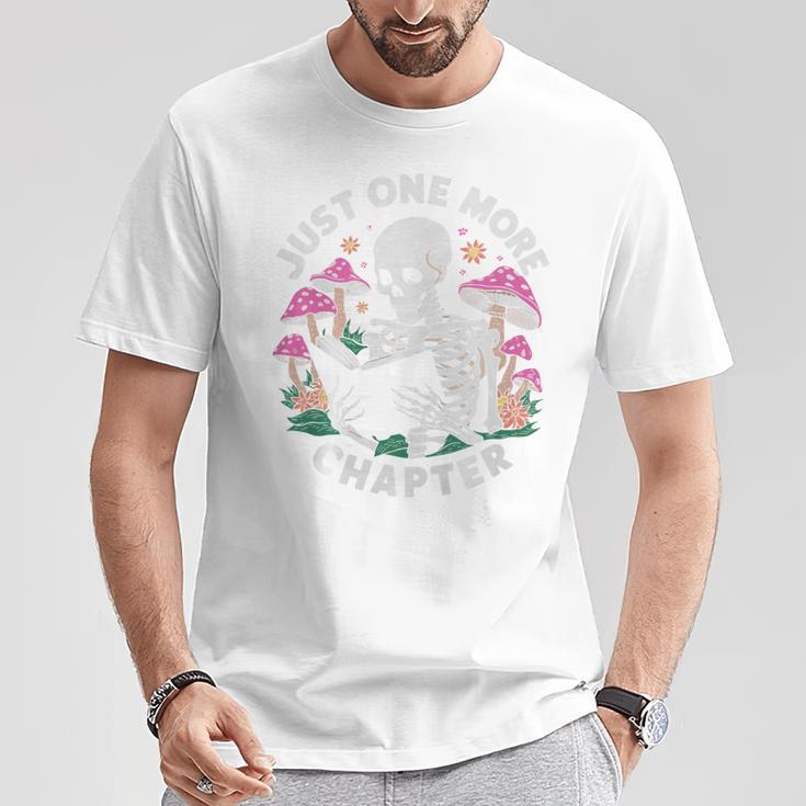 Just One More Chapter Mushrooms Gothic Skeleton Book Lover Premium T-Shirt Unique Gifts
