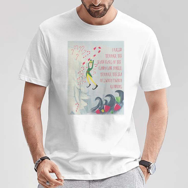 Kids Elf Swirly Twirly Gumdrops Book Page Poster T-Shirt Unique Gifts