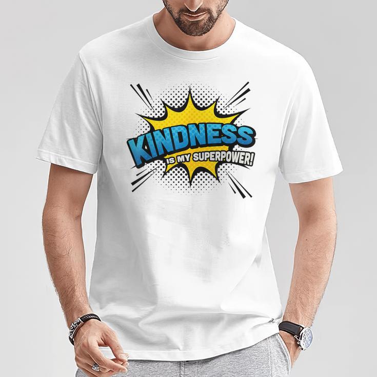 Kindness Is My Superpower Comic Book Style T-Shirt Unique Gifts