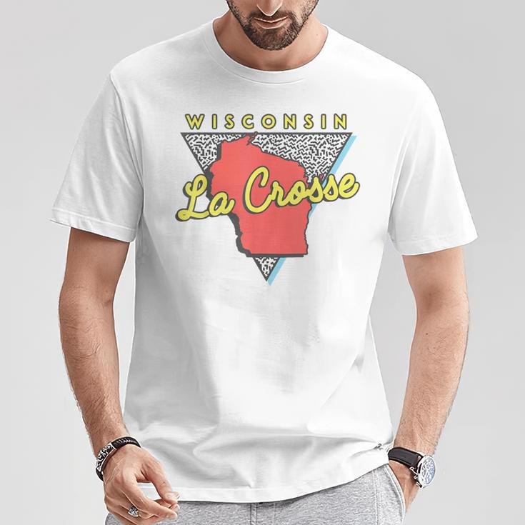 La Crosse ウィスコンシン ヴィンテージ Wi レトロ トライアングル Tシャツ 面白い贈り物