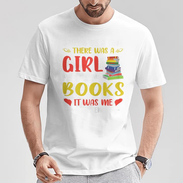 Library Book Lover Once Upon a Time a Girl Loved Books T-Shirt Unique Gifts