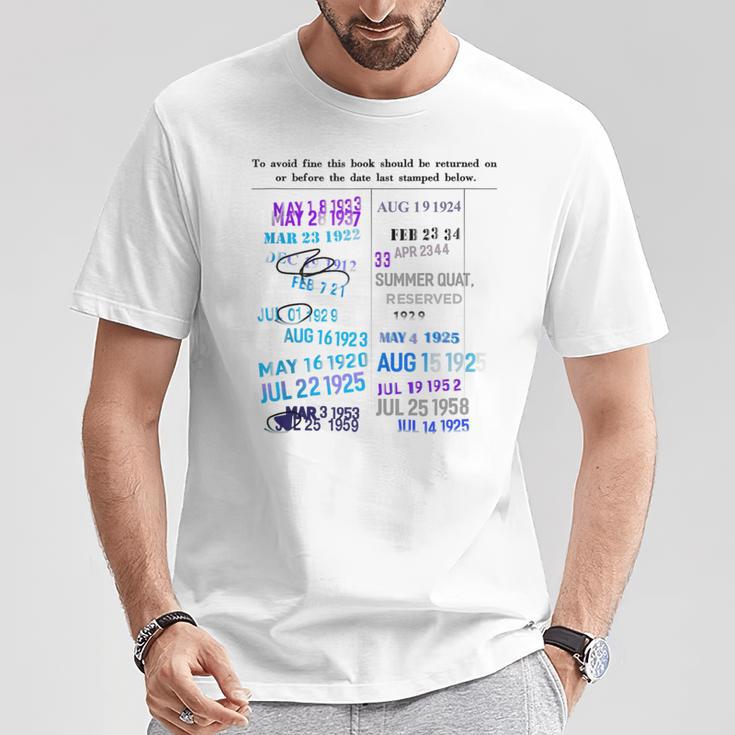 Library Date Stamp Shirt Librarian Shirt Library Book Stamp T-Shirt Unique Gifts