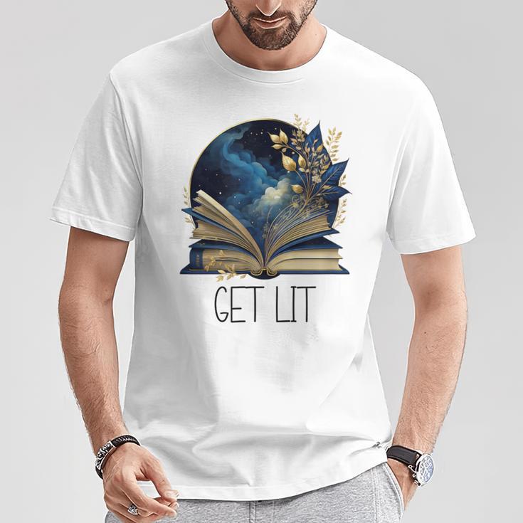 Lets Get Lit Book ShirtGet Lost In a Book SignFloral Book T-Shirt Unique Gifts