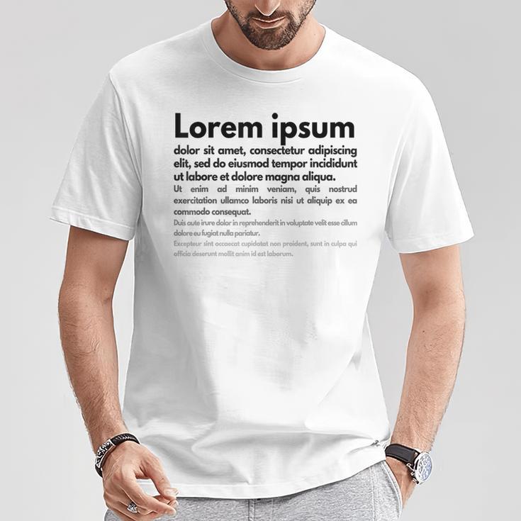 Lorem Ipsum Tシャツ 面白い贈り物