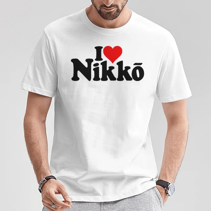 I Love Heart Nikko Japan 栃木県 Tシャツ 面白い贈り物