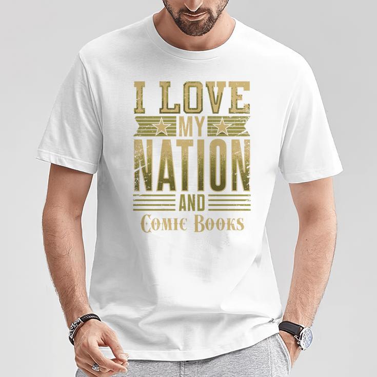 I Love My Nation And Comic Books – Patriotic American Premium Tri-Blend T-Shirt Unique Gifts