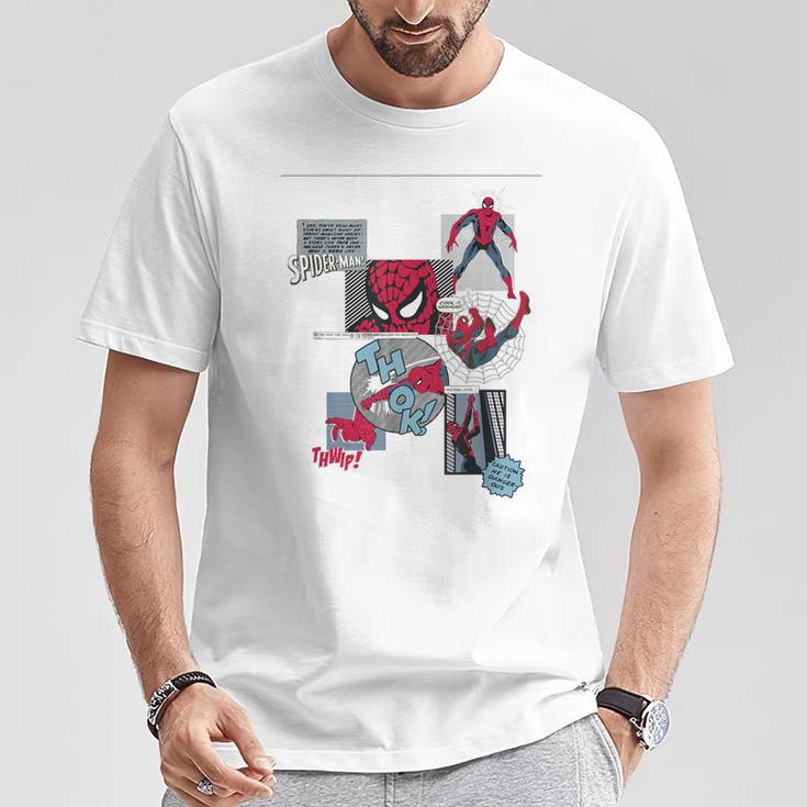 Marvel Comics Spider-Man Classic Comic Book Collage T-Shirt Unique Gifts