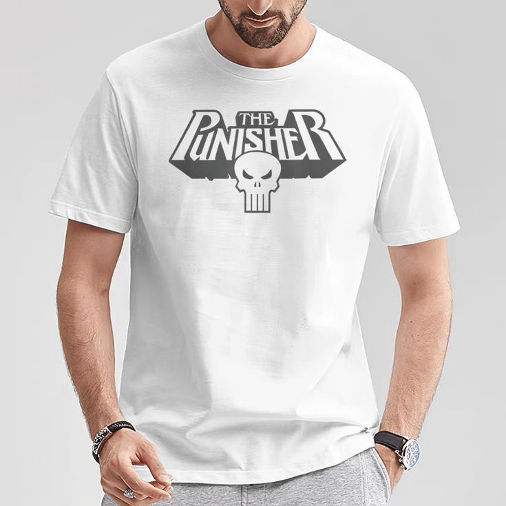 Marvel Punisher Extruded Comic Book Vintage Skull Logo T-Shirt Unique Gifts