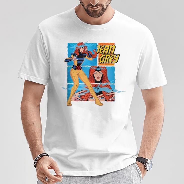 Marvel X-Men '97 Jean Grey Vintage Classic Comic Book Panels T-Shirt Unique Gifts
