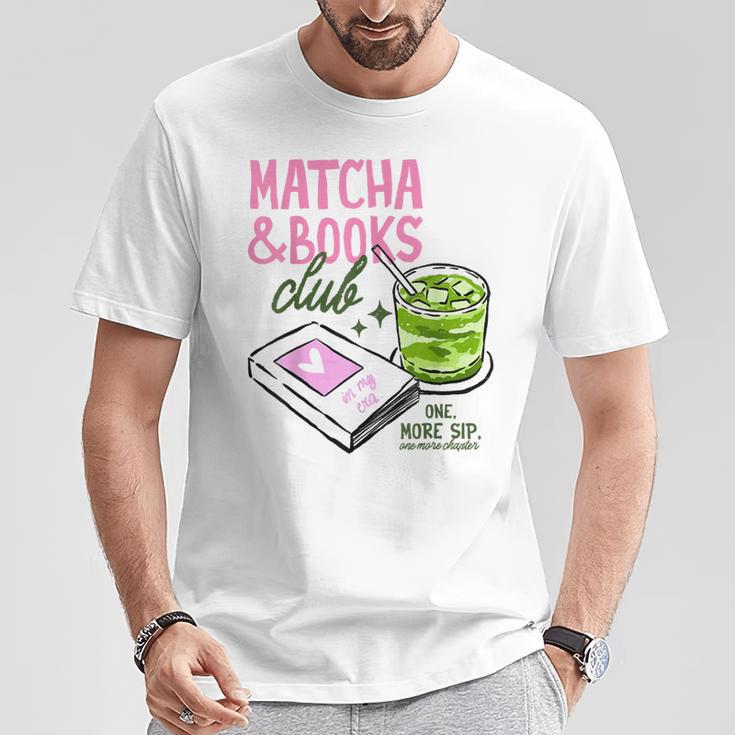 Matcha & Books Club Green Tea Latte Lovers T-Shirt Unique Gifts