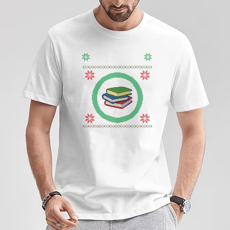 Merry Bookmas Christmas Jumper Avid Reader Ugly Sweater Book T-Shirt Unique Gifts