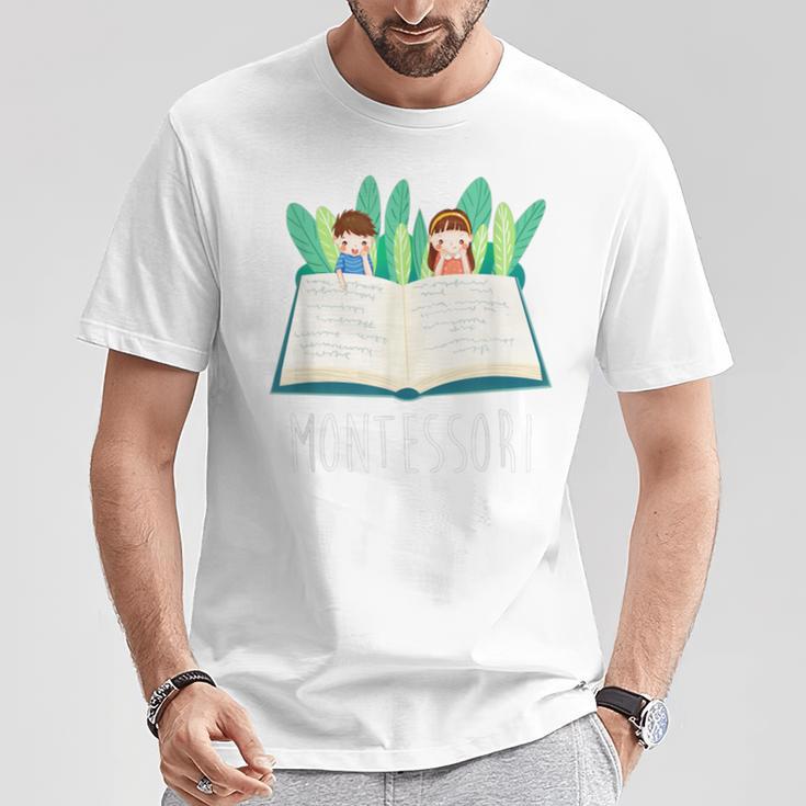 Montessori Learning Teacher Student Reading Books For Men Women Kids T-Shirt Unique Gifts