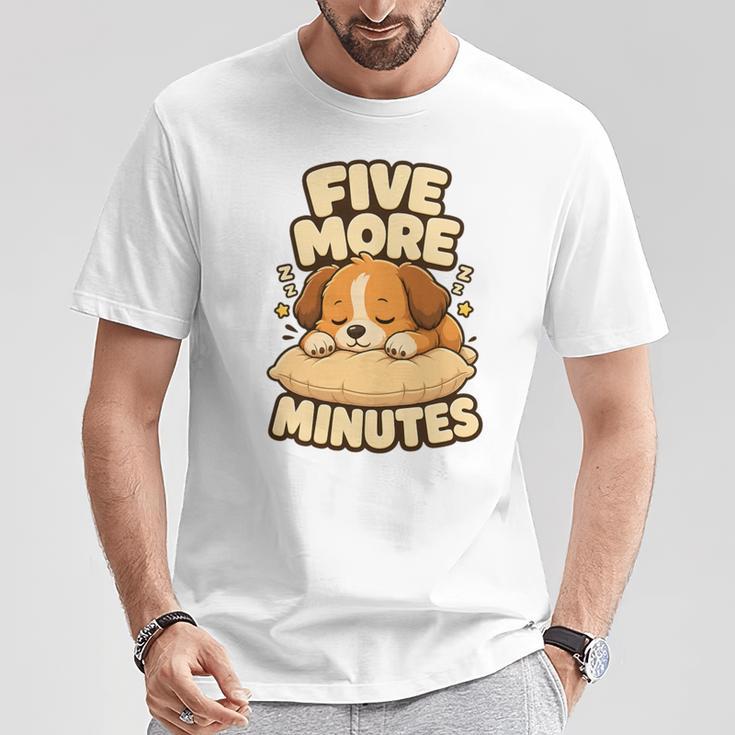 Motivo Cachorro Cinco Minutos Más Camiseta unisex Regalos divertidos