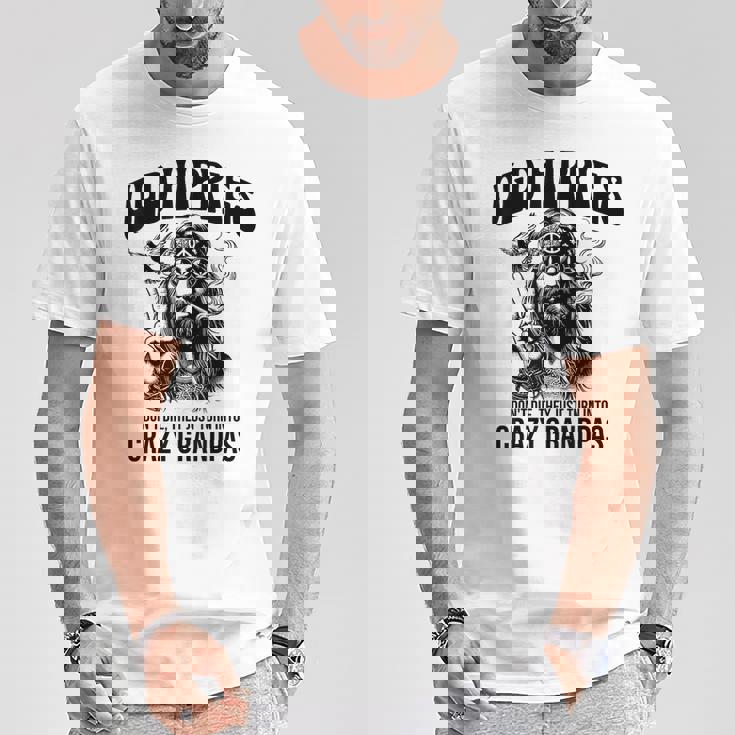 Old Hippies Don't Die They Turn Into Crazy Grandpas Tシャツ 面白い贈り物