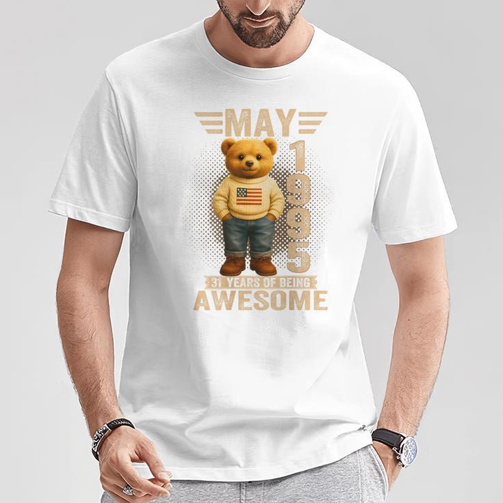 On Back 31歳 1995年5月 テディベア 31歳の誕生日 Tシャツ 面白い贈り物