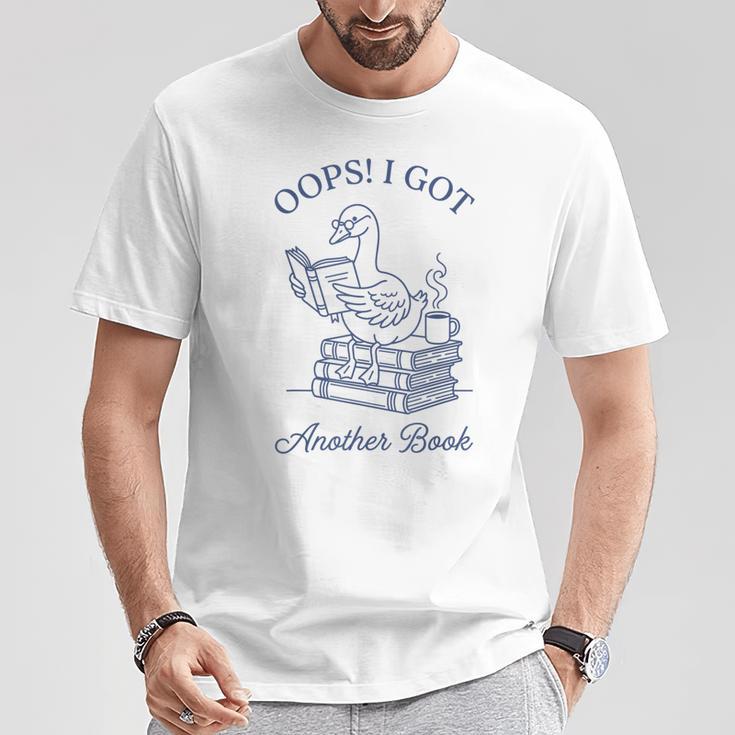 Oops I Got Another Book Bookish Reading Goose Graphic T-Shirt Unique Gifts Oops I Got Another Book Bookish Reading Goose Graphic T-Shirt Unique Gifts